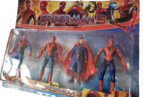 Set X4 Figuras De Spiderman 3 + Doctor Strange Articuladas