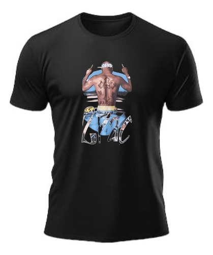 Camiseta Personalizada Tupac 2pac Costas Dedo Do Meio Rapper