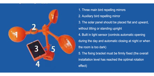 Ahuyentador Solar Para Pájaros, Luz Blanca Con Sonido, Repel