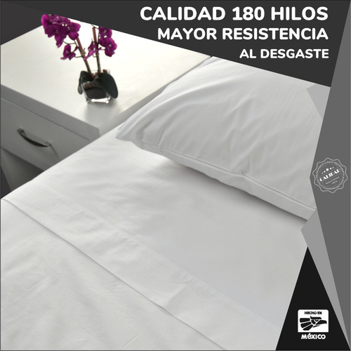20pz. Sabana Plana Hotelera Individual 180 Hilos 180 X 280 Color Blanco Diseño de la tela Liso