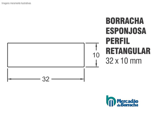 Imagem 2 de 4 de Borracha Perfil Esponjoso Vedação 10x32mm - Vendido No Metro