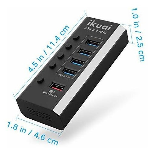 Powered Usb Hub Ikuai 5 Port 3.0 Divisor With 4 1 Fast