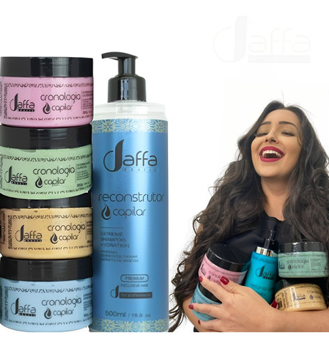 Kit 5 Itens Jaffa De Cronograma Capilar Shampoo/mascara
