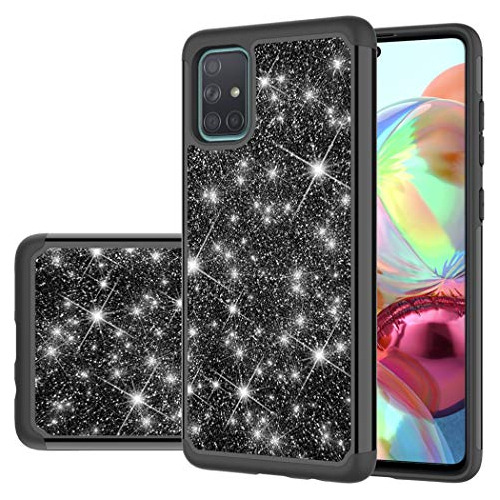 Funda Para Galaxy A71 Not Fit A71 5g Negro Doble Capa Pla-02