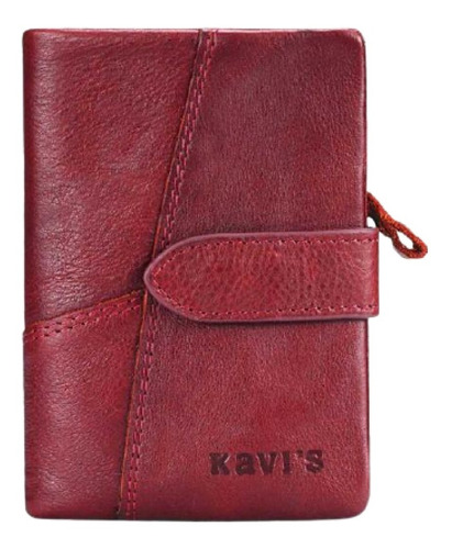 Billetera De Cuero Kavis Modelo Ka0001-red Para Mujer