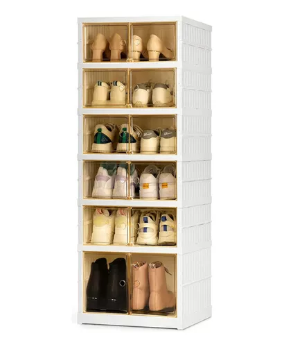 Organizador De Zapatos Paquete 12 Cajas Almacenamiento Para Armario Plastico
