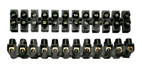 05 Blocos Terminal Conector Barra 16,0mm 12 Bornes Baquelite