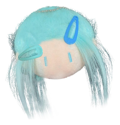 Llavero Con Cabeza De Muñeca De Peluche, Recuerdo De Azul