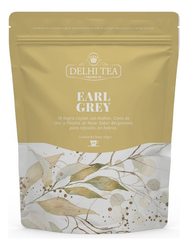 Té En Hebras Earl Grey - Delhi Tea Premium - 40 Grs.