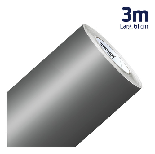 Adesivo Vinil Envelopamento Móveis Prata Fosco 0,61x3m Cor Prata Infinito Fosco
