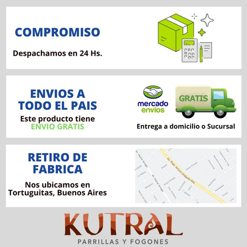 Plancha De 2 Hornallas + Bandeja Grill Asado Kutral