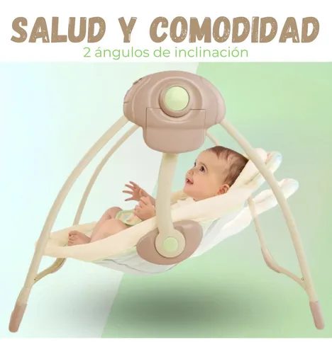 Silla Mecedora Electrica Bebes Musical Reclinable Y Plegable
