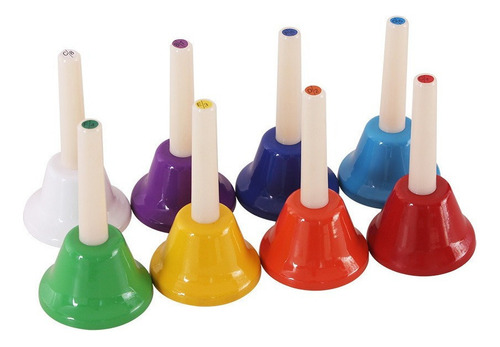 8 Piezas Juego Mano Agitar Campanas Ritmo Musical Regalo