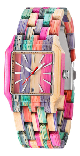 Dentily Relojes De Mujer Hechos A Mano Colorido Bambu Madera