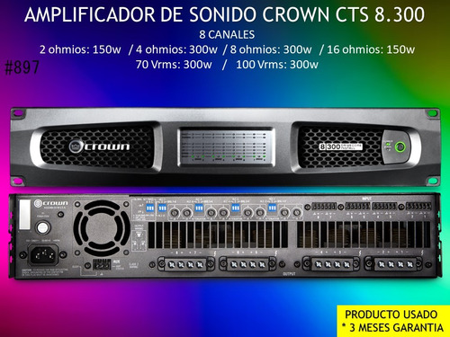Amplificador De Sonido Crown Cts 8.300 
