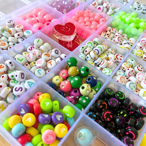 Kit De Pulseras Y Collares Grande Set Manualidades Para Niña
