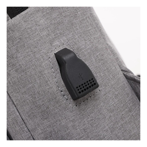 Mochila Masculina Para Faculdade/trabalho Entrada Usb Imperm Cor Preta Desenho Do Tecido Lisa