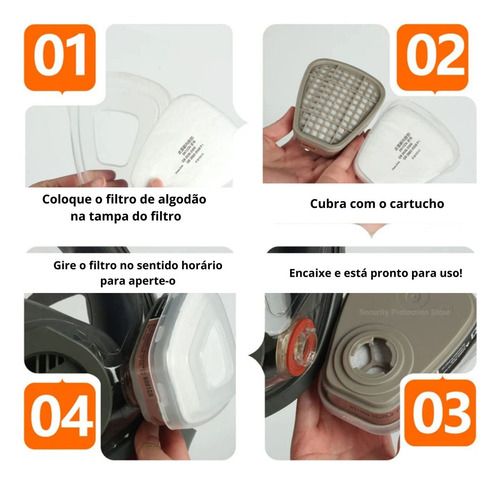 Máscara 6800 facial completa com máscara de filtro 5n11 com carvão ativo