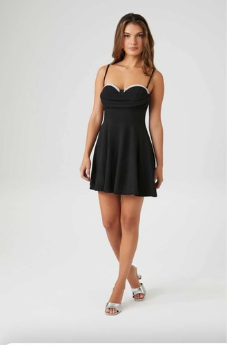 Vestido Coctel Graduacion Negro Dama Forever 21