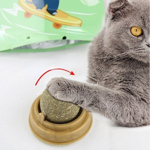 Pelota giratoria Catnip Mint para gatos y mascotas