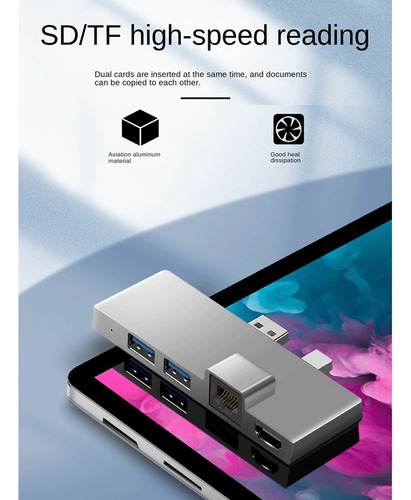 Para Hub De Docking Station Surface Pro 4 5 6 Com Compatibil
