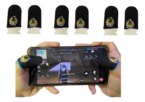 Kit 6 Peças Luvas De Dedo Gamer Anti Suor Para Celular Jogos