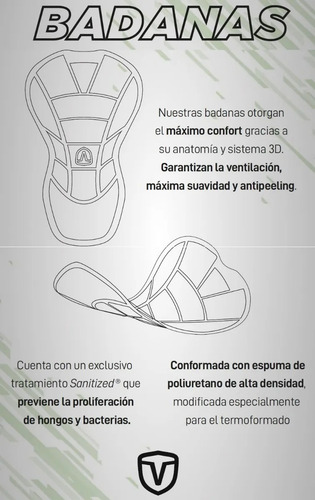 Calza Ciclista Vairo Corta Venk Hombre Con Badana - Olivos