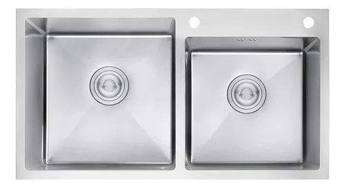 Pileta Cocina Bacha Acero Aisi 304 Doble Hausar 78x43 Outlet