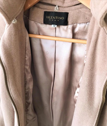 Valentino Tapado 100% Lana Virgen Con Capucha Desmontable (Usado)