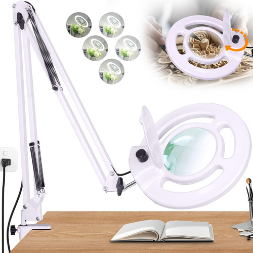 Lupa De 10 Aumentos Con Luz Y Soporte Lámpara De Aumento Led