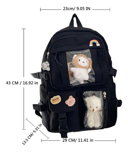 De Mochila Escolar Casual Kawaii De Moda Niñas Arcoíris