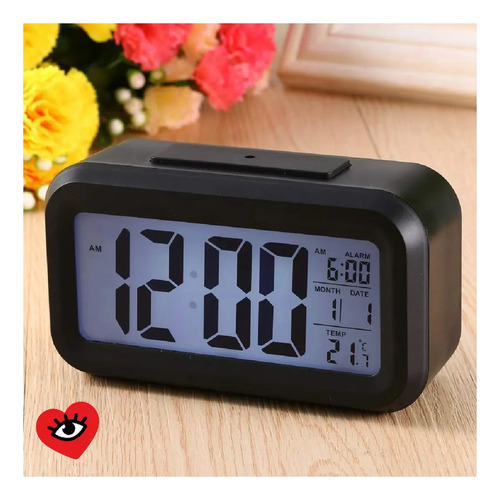 Reloj Despertador Digital Negro Alarma Temperatura Veoquiero