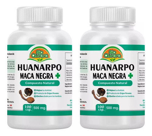 Huanarpo Macho + Maca Negra - 100caps X 500mg - Pack X 2