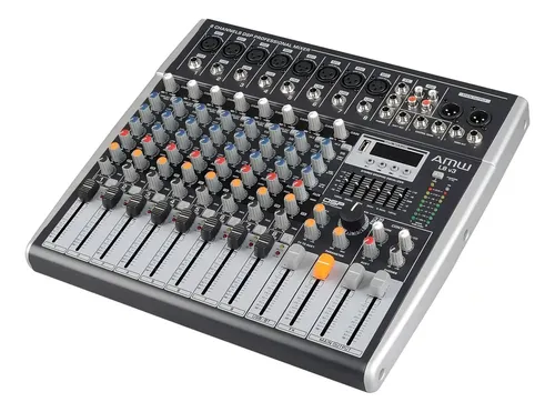 Mesa De Som Amw L8 com 8 Canais de entrada Xlr Player Reverb Efx