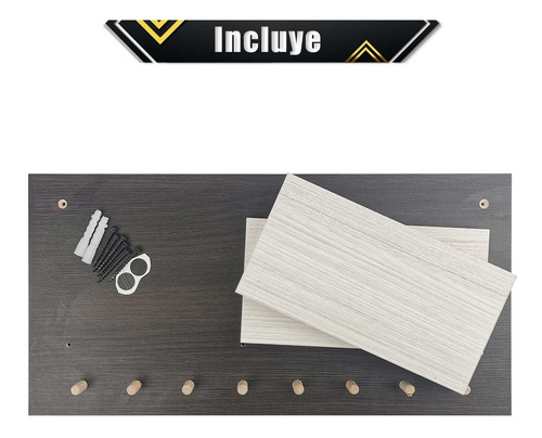 Imagen 8 de 10 de Perchero Organizador Porta Llaves De Pared Melamina Moderno