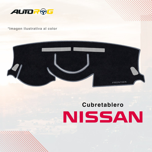 Cubretablero Para Nissan Frontier Sin Usb Mod 2022 Bordado Negro-gris N37-g/xns37b