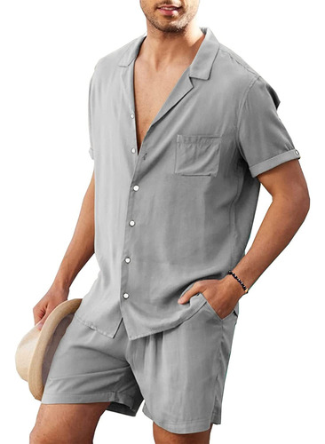 Conjunto De Camisa De 2 Piezas Para Hombre, Casual