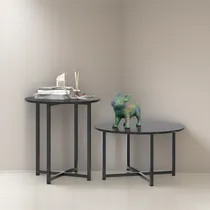 Comprar Combo Living Mesa De Centro + Mesa Lateral Conjunto Living Color Negro