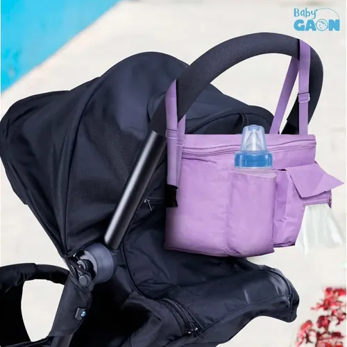 Bolsa Organizadora Para Cochecito - Cesta Inferior Con Tapa, De Oxford - Para Pañales Y Accesorios, Fácil Instalación (45x39x10 Cm)
