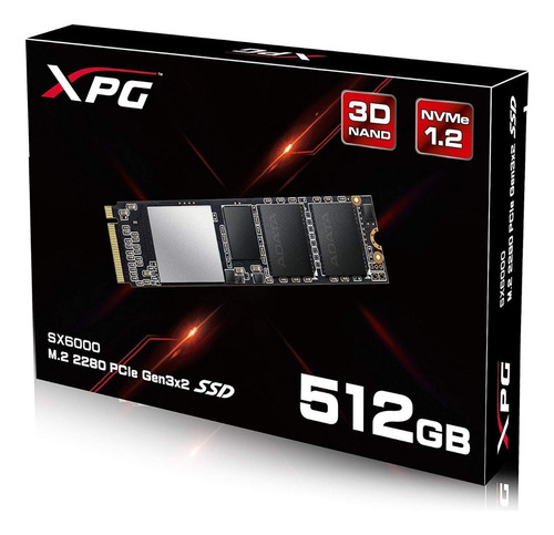 Disco Estado Solido Ssd Adata Xpg Sx6000 Lite 512gb M2 3d Ct Color Negro