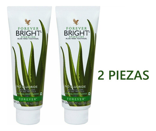 Pasta Dental Bright Toothgel Forever® Con Aloe Sin Flúor 2pz