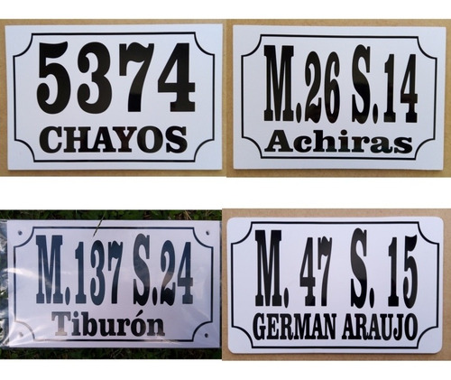 Número De Puerta Dirección Carteles Domicilio