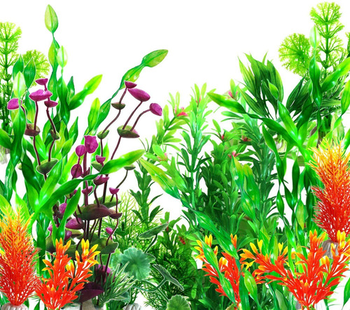  Artificial Aquarium Plants, Fish Tank Decorations, Pcs...