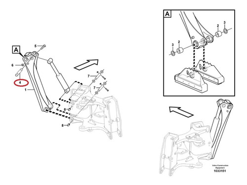 Pino Junção Braço Escavadeira Volvo Voe15009725