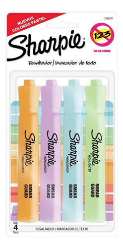 Destacadores Sharpie Tank Set 4 Colores Pasteles