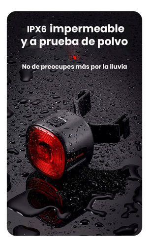 Luz Trasera Mini Accesorio Bici 100hs West Biking Usb 6modos Negro
