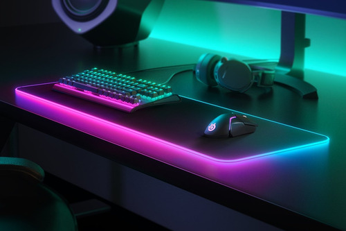 Mouse Pad Gamer Steelseries Qck Prism Cloth Rgb Xxl Preto