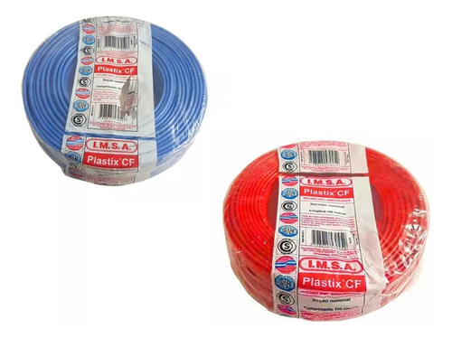 Pack X 200 Metros De Cable Imsa 1x2,5mm Celeste + Rojo E631