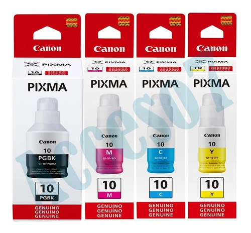 4 Tintas Original Canon Pixma Gi-10 Pixma G5010 G6010 G7010