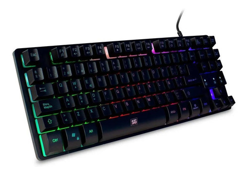 Imagen 3 de 7 de Teclado gamer Vorago KB-503 QWERTY español España color negro con luz RGB